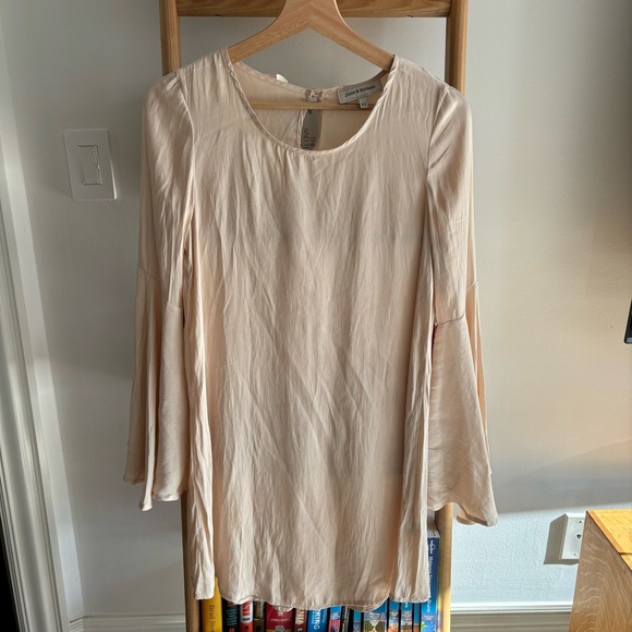 Boho Bell Sleeve Satin Slip Dress - Picture 2 of 5